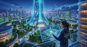 Best AI tools for dissertation writing in 2026 student guide with AI technology and female student working on laptop.